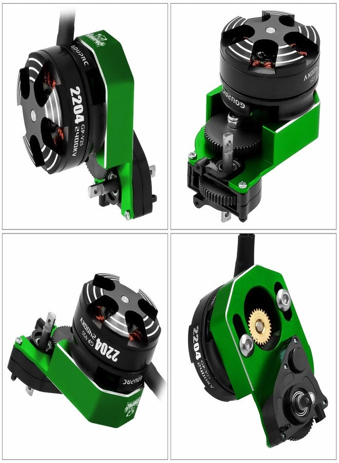 محرك GOUPRC 2204 2400KV بدون فرش خارجي الدوران مع ناقل حركة ووحدة تحكم إلكترونية صغيرة بدون فرش 30 أمبير لسيارة الزحف SCX24 التي تعمل بجهاز تحكم عن بعد من Axial بمقياس 1/24 باللونين الأسود والأخضر - Image 5